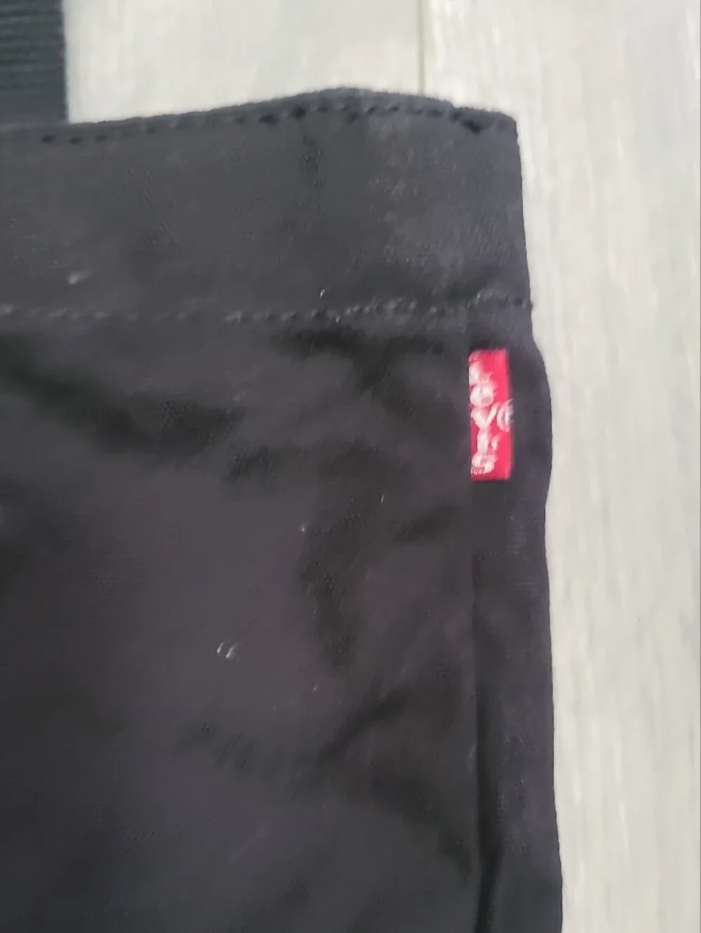 Levi's Black Canvas Tote with Red Logo and White Text